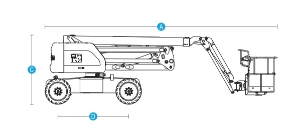 Sinoboom AB16EJ Plus Akülü Eklemli Platform — Teknik çizim