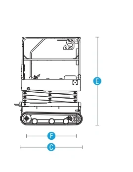 Sinoboom 0407ET Akülü Paletli Makaslı Manlift — Teknik çizim