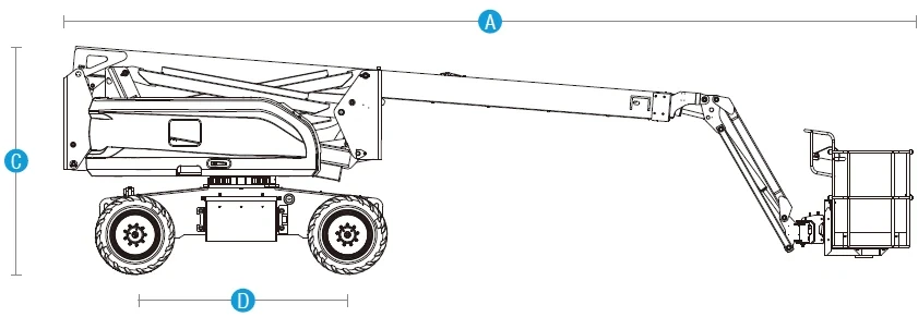 Sinoboom AB22EJ Plus Akülü Eklemli Platform — Teknik çizim